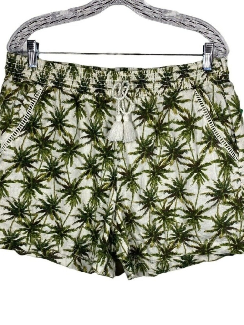 Briggs Womens Linen Blend Pull On Shorts Slant Pockets